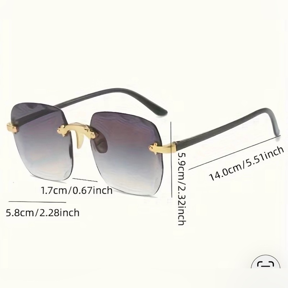🥳 2 for $15 🥳 Stylish Pink Gradient Sunglasses with Gold Accents - Picture 2 of 3